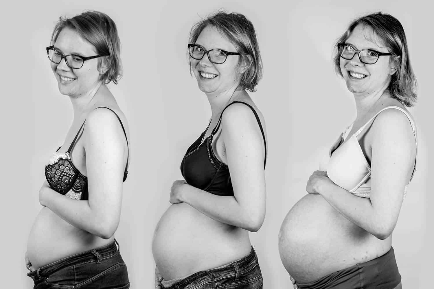 Photo de grossesse à 3, 6 et 9 mois